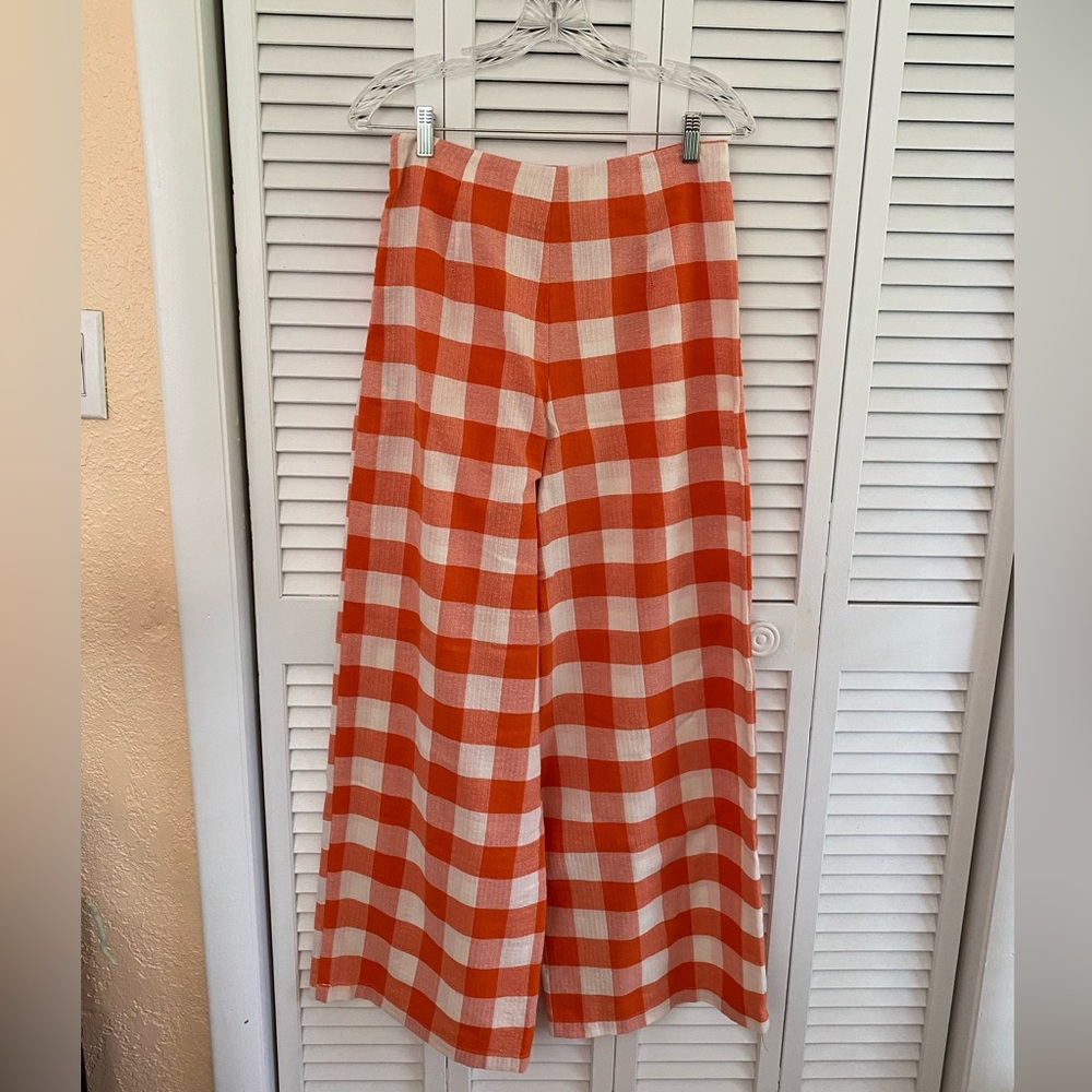 Orange gingham pants
